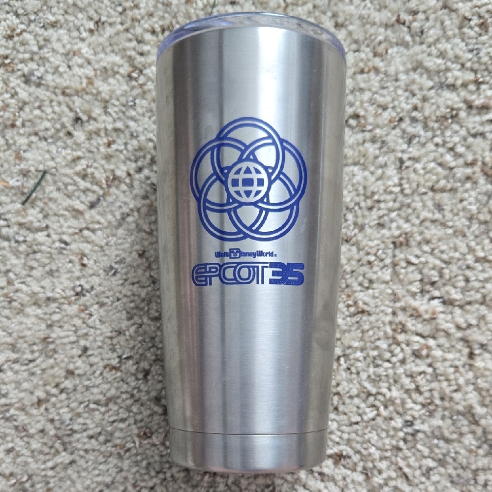 Disney Stainless Steel EPCOT 35 Silver & Blue Travel Tumbler